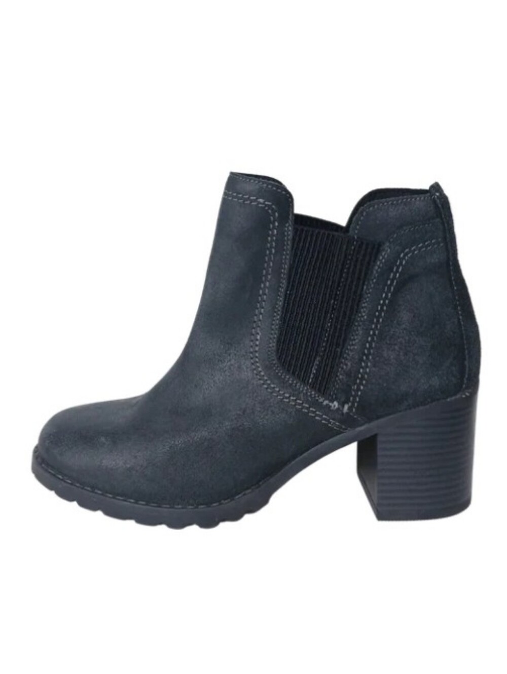 Clarks Boots Women's 9.5 W Black Leather Chunky Heeled Ankle Booties